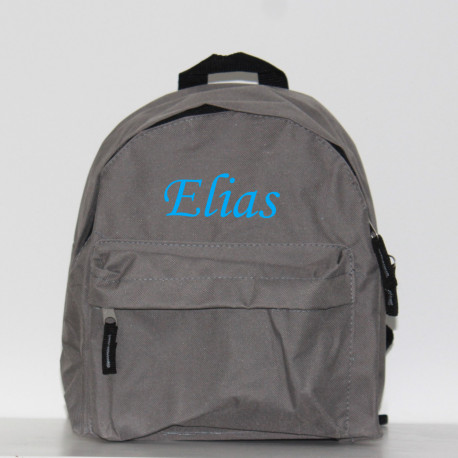 Grå børnehave rygsæk med navn på