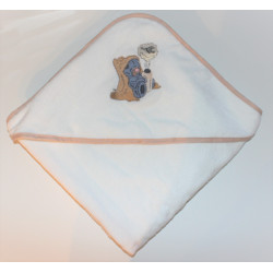 Velour badeslag med bamse og navn på