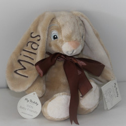 MyTeddy Natural Bunny - Sand kanin bamse med navn på