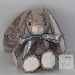 MyTeddy Natural Bunny - Brun kanin bamse med navn på