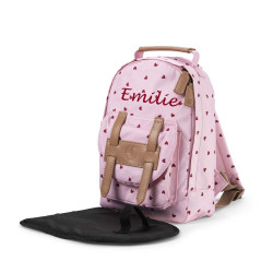 Elodie Details  lyserød rygsæk med hjerter og navn på