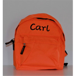 Orange børnehave rygsæk med navn på