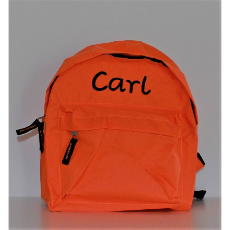 Orange børnehave rygsæk med navn på