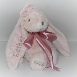 Blød lyserød kaninbamse med personligt navn