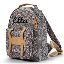 Elodie Details blue garden rygsæk med blomster og navn på