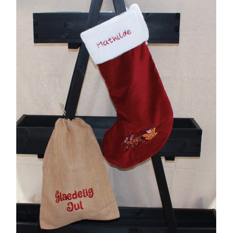 Julesæk med navn eller tekst på