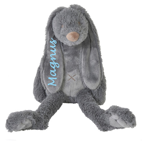 alletiders Happy Horse grå Richie kaninbamse med navn på 38cm