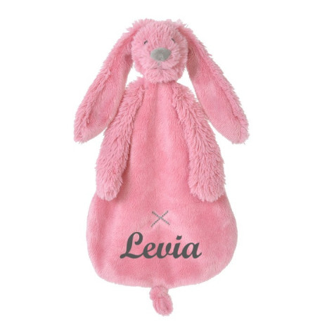 Happy Horse pink kanin sutteklud med navn på.
