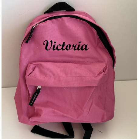Lys pink børnehave rygsæk med navn på