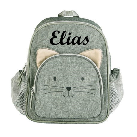Sterntaler grøn kat børnerygsæk med navn på