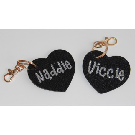 Hjerte nøglering med navn