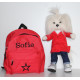 Locky Doggy Mimi bamse og rygsæk med navn på