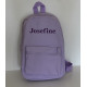 Lys lilla mini rygsæk med navn på