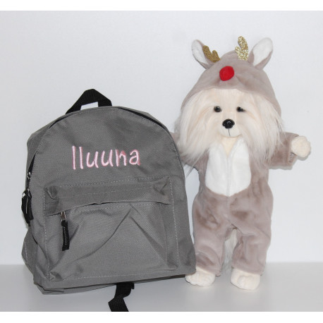 Locky Doggy Mimi deer bamse og rygsæk med navn på