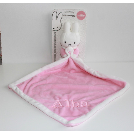 Tedddykompaniet lyserød Miffy nusseklud med navn på
