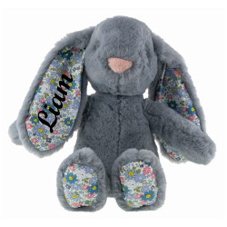 Tinka blå med blomster kanin bamse med navn