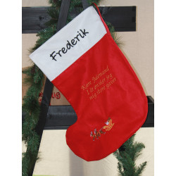 Ekstra stor Julesok med navn, julemand og sjov tekst