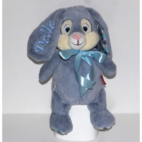 Lyseblå Cubbies kaninbamse med navn broderet i ørerne