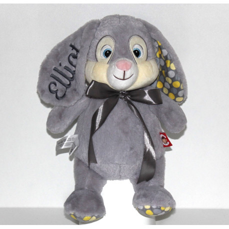 Cubbies grå kaninbamse med broderet navn i ørerne