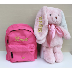 Teddykompaniet kanin bamse og rygsæk med navn på