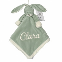 Tedddykompaniet sart grøn kanin sutteklud med navn på