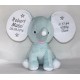 Cubbies store lyseblå bamse elefant med navn på. semulighederne.