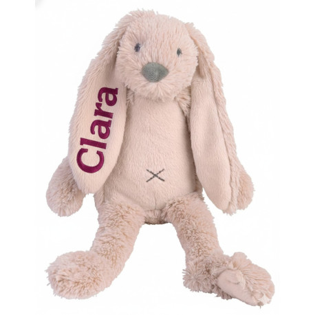 Happy Horse gammelrosa kanin bamse med navn på 38cm