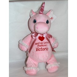 Lyserød enhjørninge bamse med navn – Cubbies
