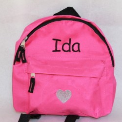 Pink børnehave rygsæk med navn på