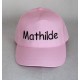 Lyserød børne kasket med navn på