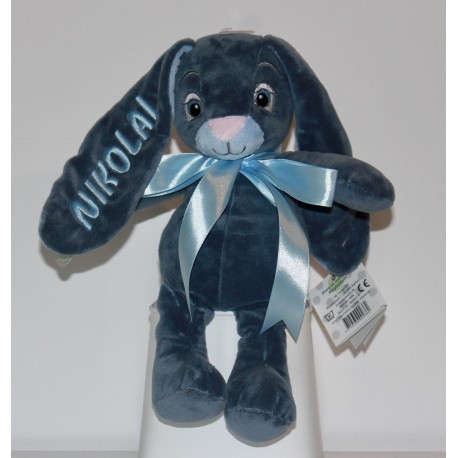 MyTeddy blå kanin bamse med navn på